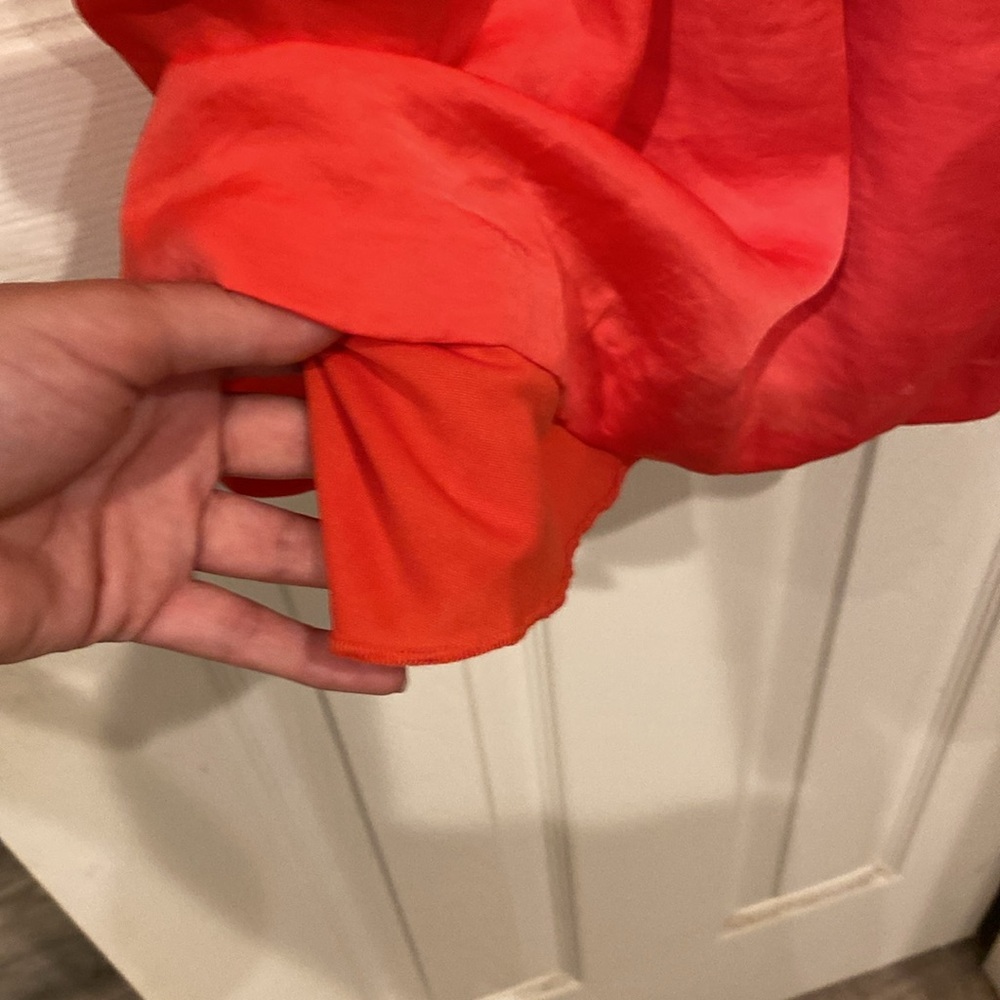 Super Flattering Coral Mini Dress with Black Belt from City Triangles, size M - Picture 7 of 11